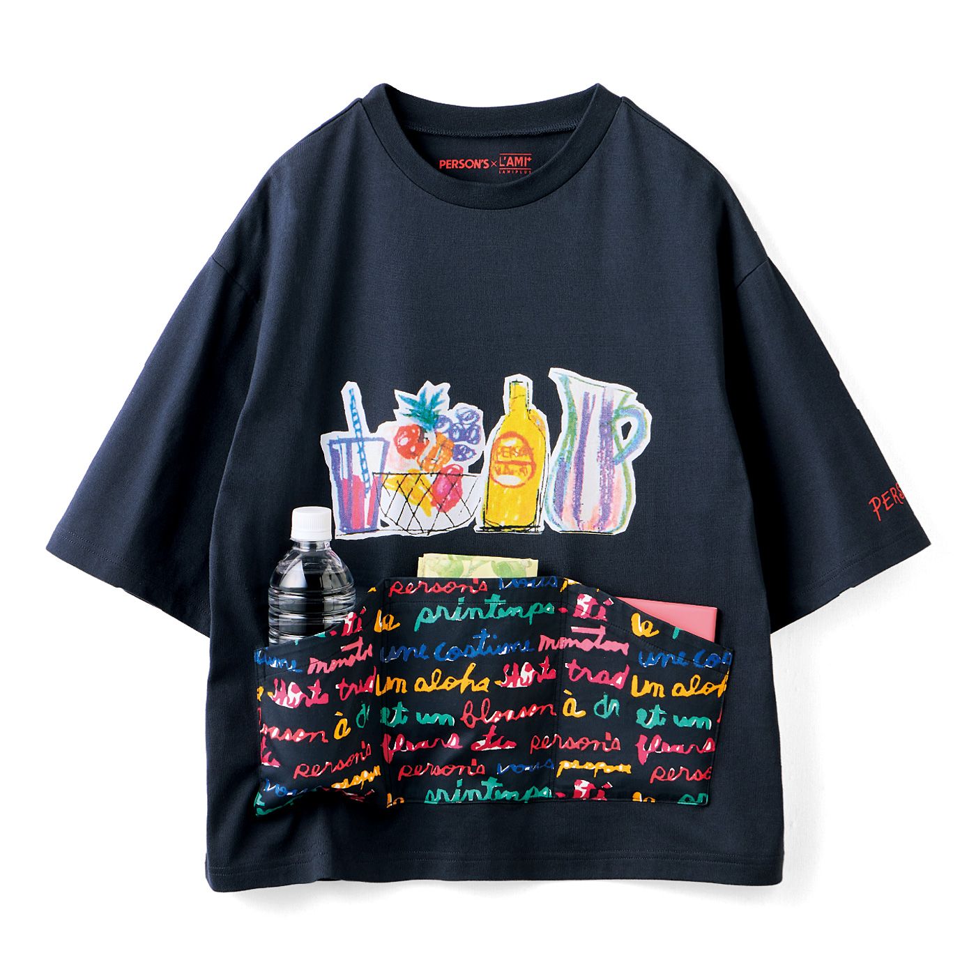 L'AMIPLUS［ラミプリュス］|PERSON’S×ラミプリュス アートをまとう着られるバッグTシャツ〈カフェテーブル〉
