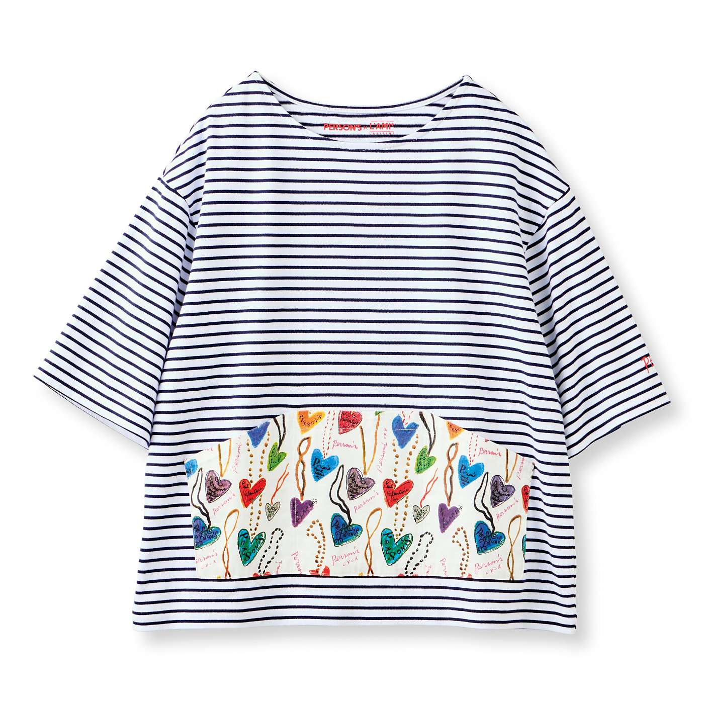 L'AMIPLUS［ラミプリュス］|PERSON’S×ラミプリュス アートをまとう着られるバッグTシャツ〈ハートネックレス〉